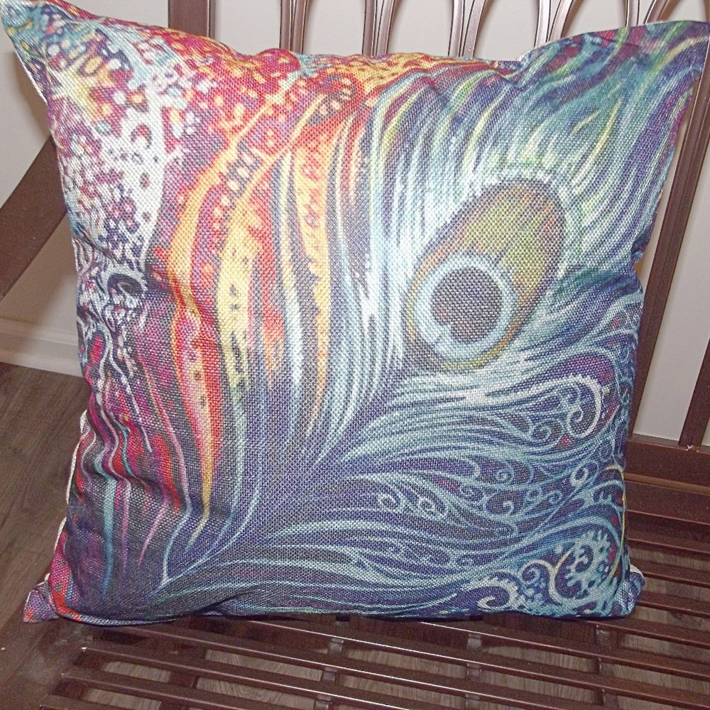 2 Piece Feather Design Accent Pillowcases - 20"x20"